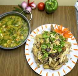 GÀ VƯỜN NẤU CHÁO XÉ PHAY